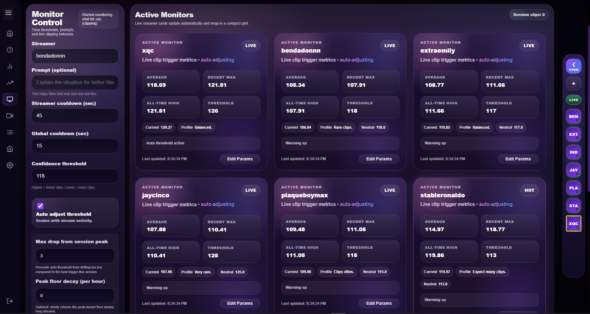 Cliprr full application interface
