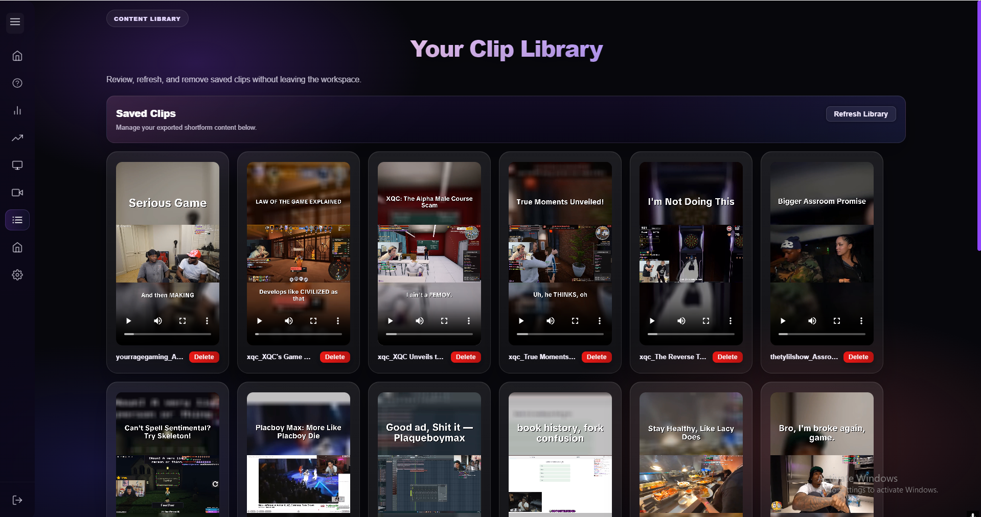 Cliprr clip library